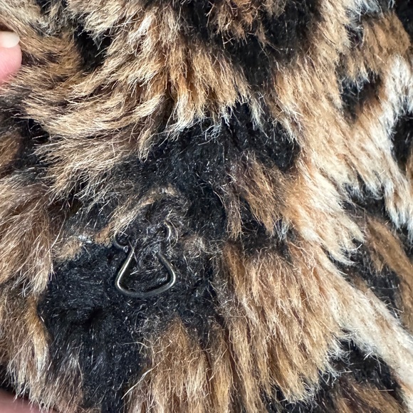 Free People Leopard Faux Fur Teddy Jacket Oversized Small - Picture 3 of 11